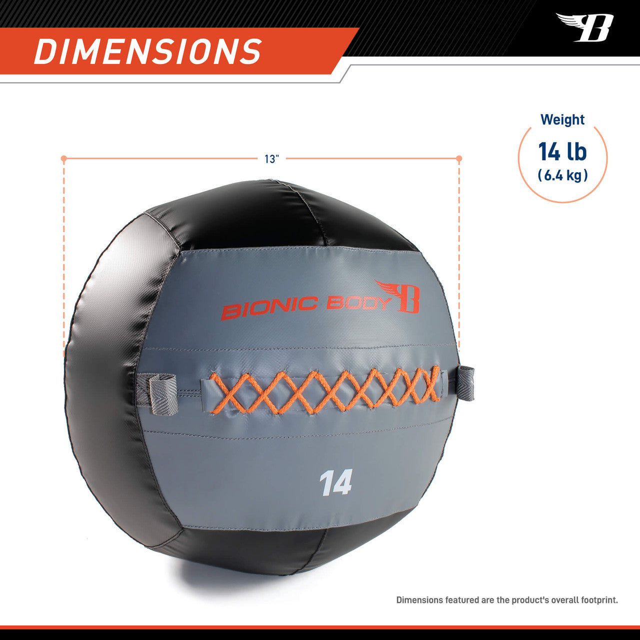 Kim Lyons with the Bionic Body 14 lb BBWB-1214 - DIMENSIONS