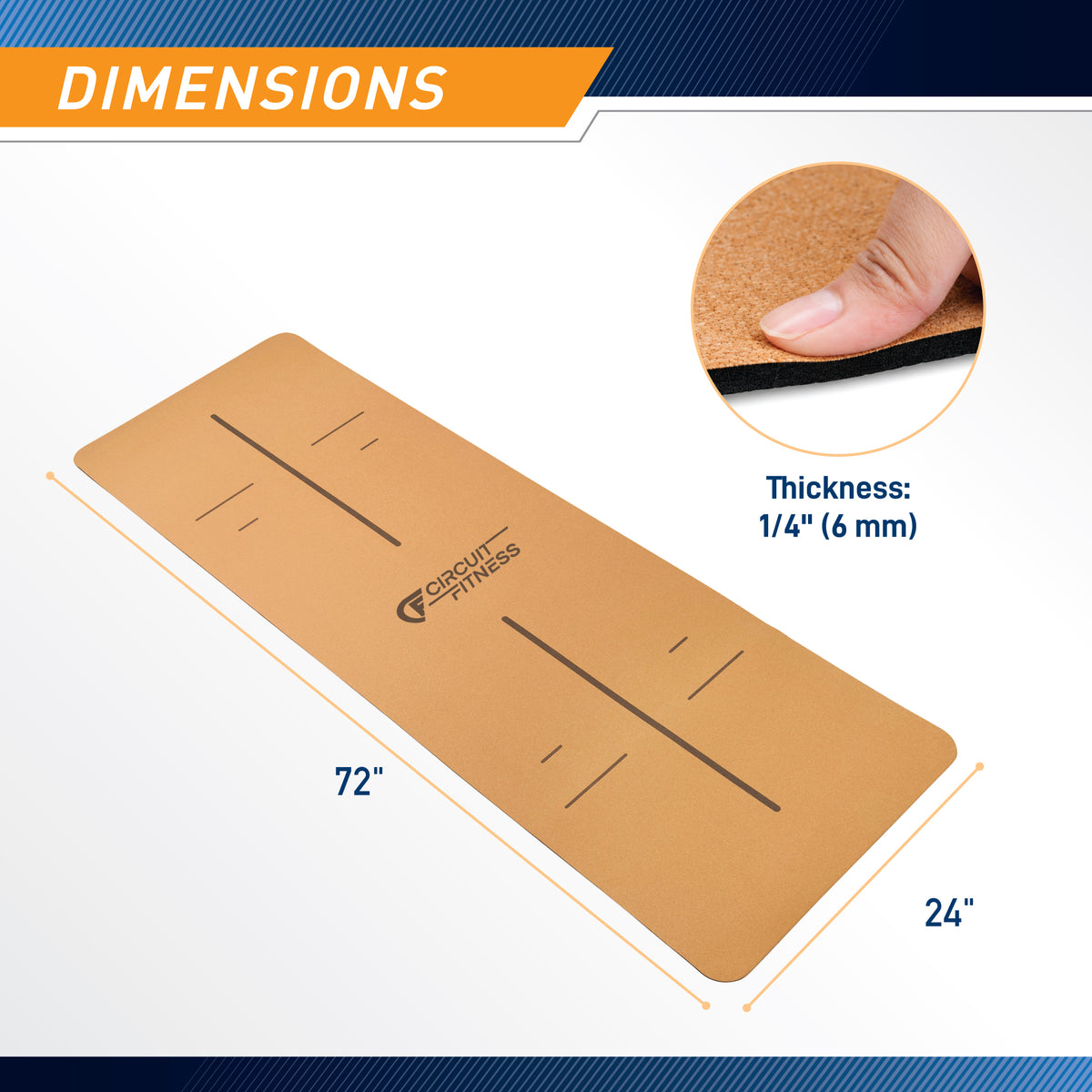 Marcy Cork/TPE Dual Sided MAT | MAT-06-CORK