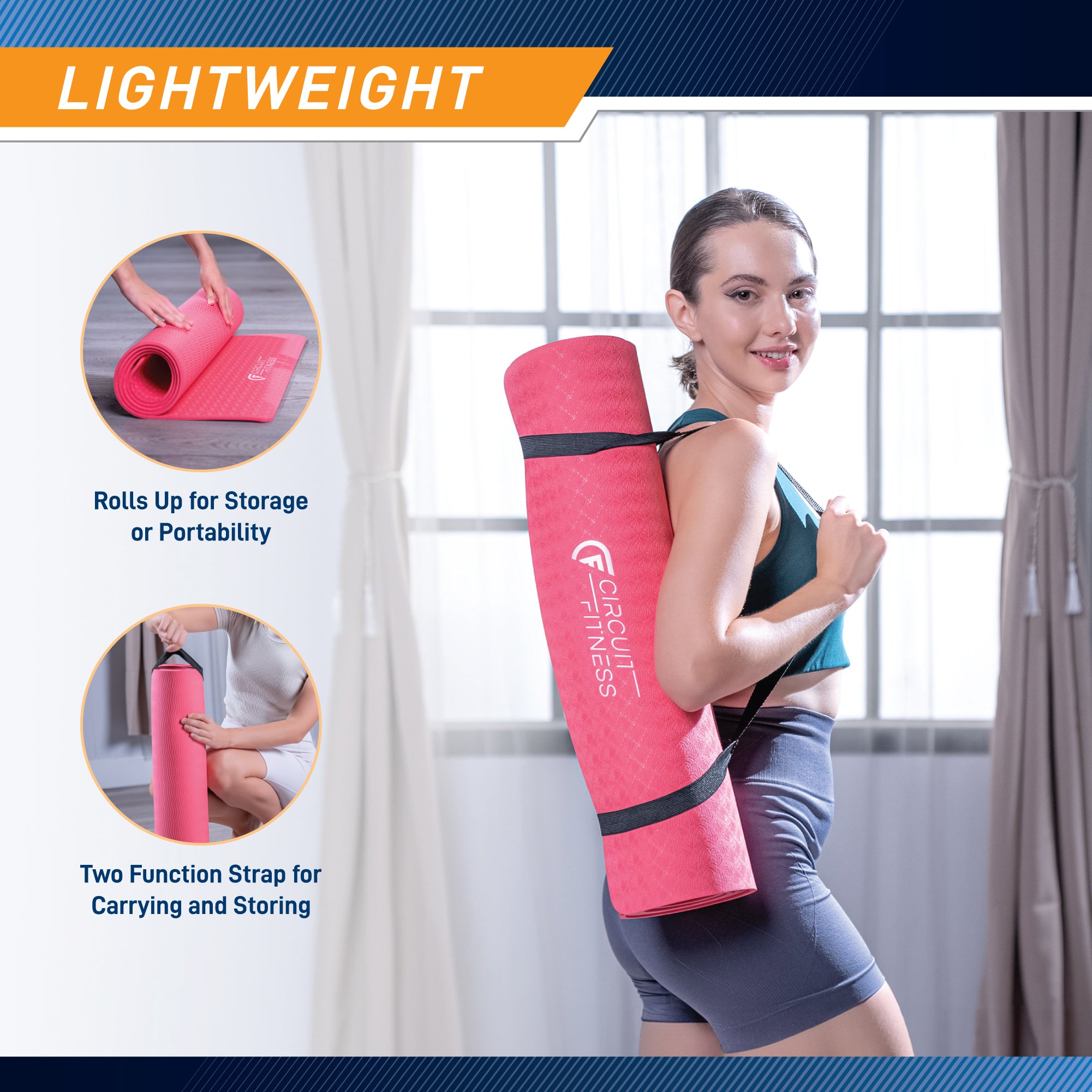 Circuit Fitness Exercise Mat 1/4” (6mm) thickness in multiple