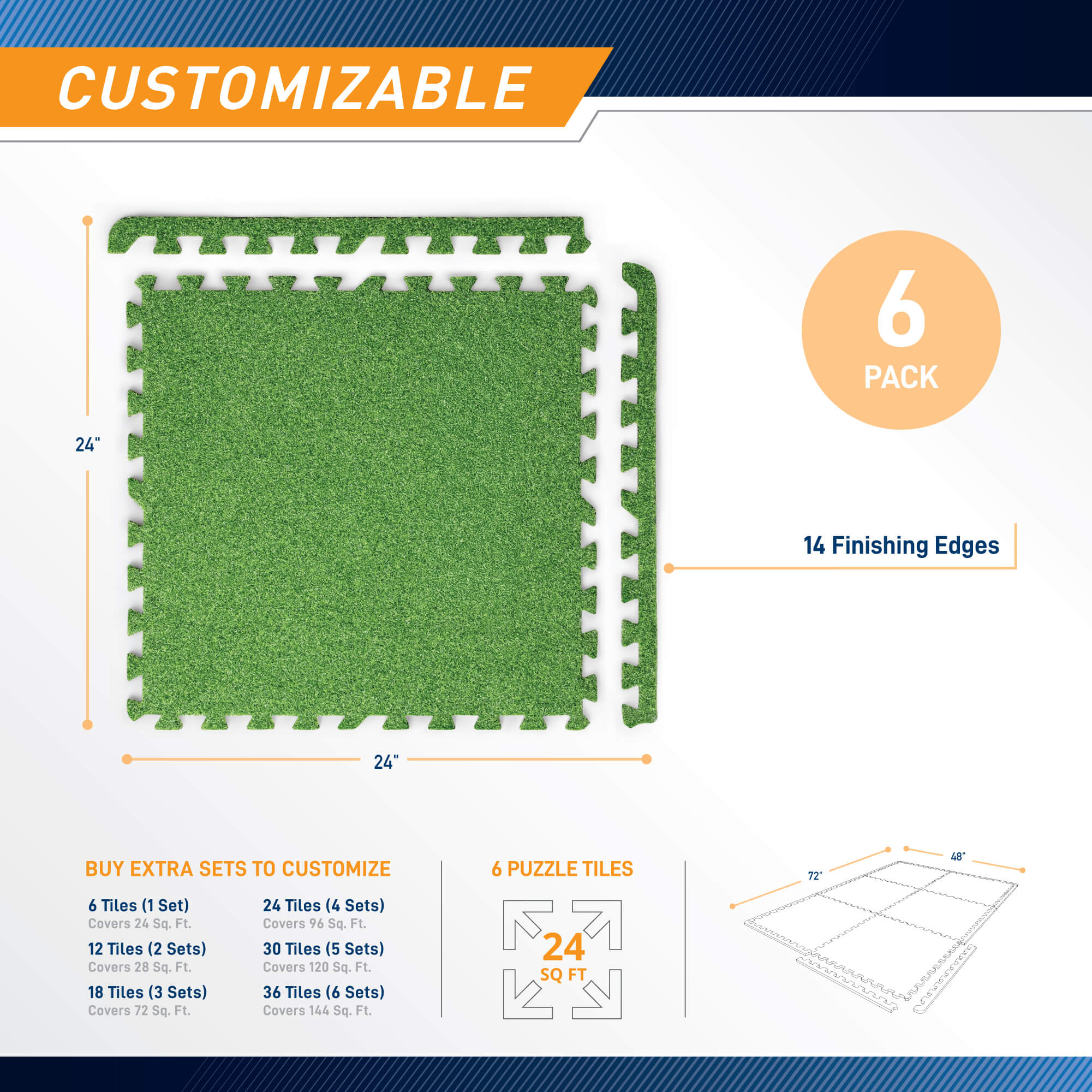 Marcy Turf Puzzle Mat (6 PCS) | MAT-50