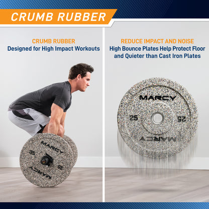Marcy 45lb Olympic Rubber Bumper Plate | MCBP-045