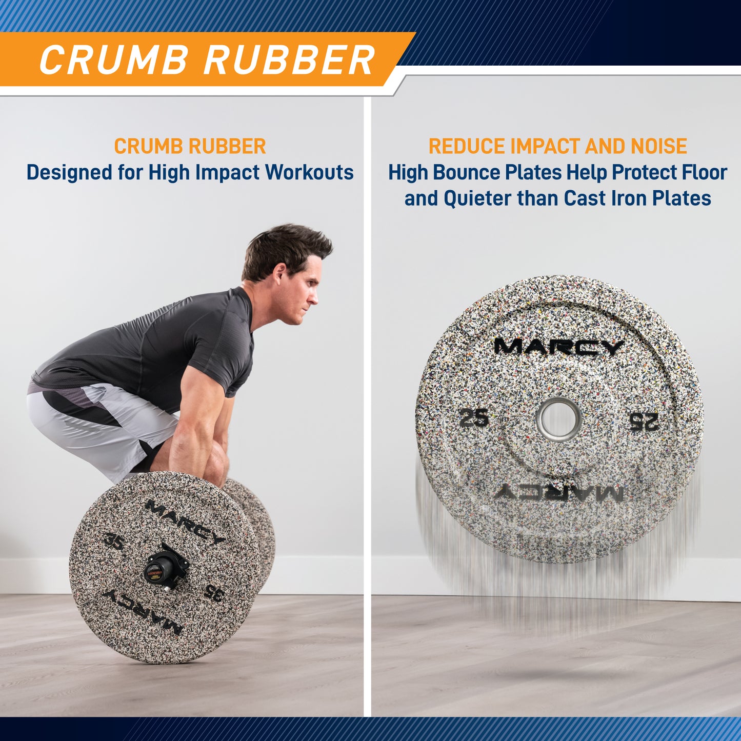 Marcy 35lb Olympic Rubber Bumper Plate | MCBP-035