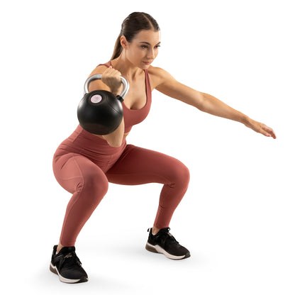 Marcy 15 lb. Poly Urethane Coated Kettlebell with Chrome Handle - Pink |  MCKB-015-PINK