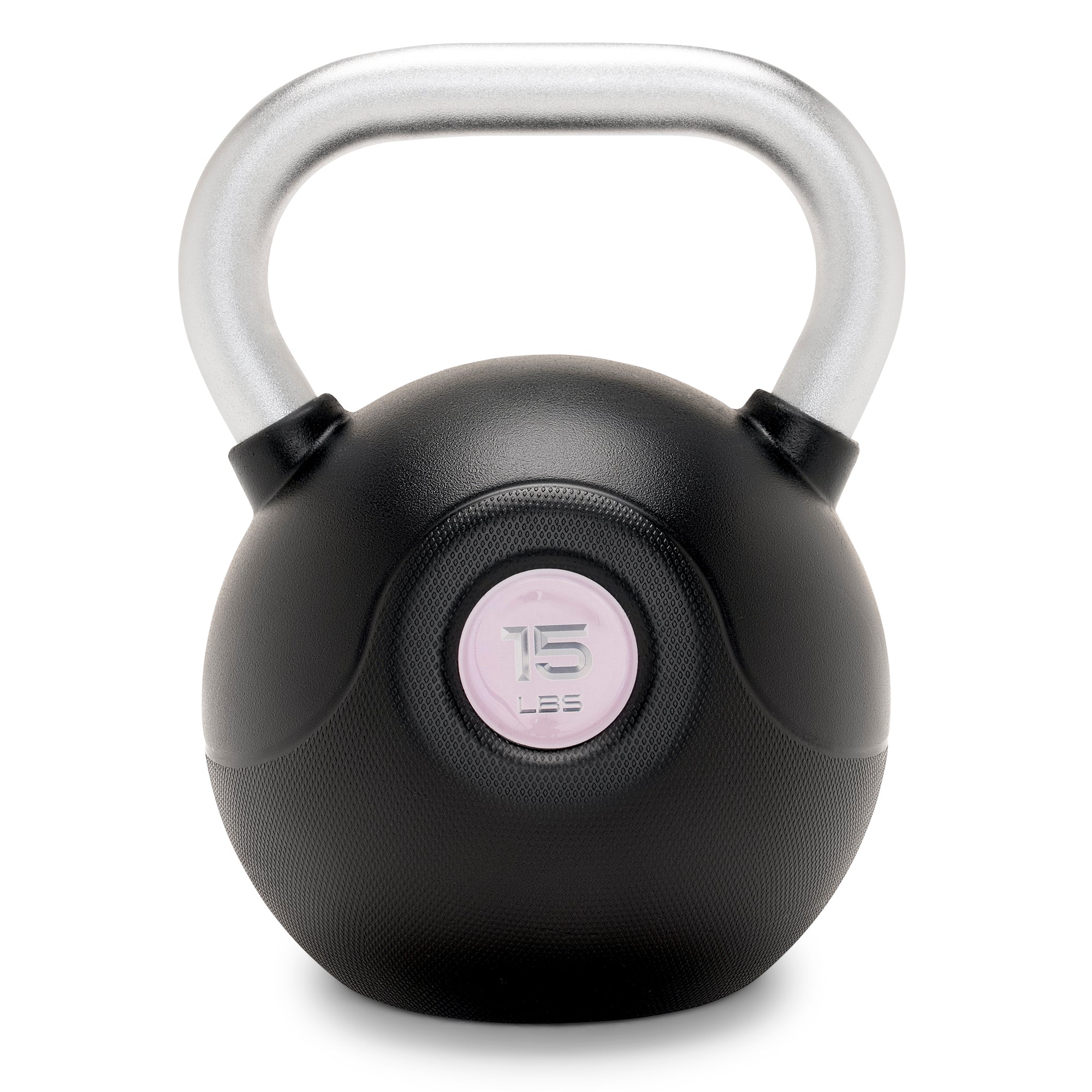 Marcy 15lb Poly Urethane Coated Kettlebell with Chrome Handle - Pink |