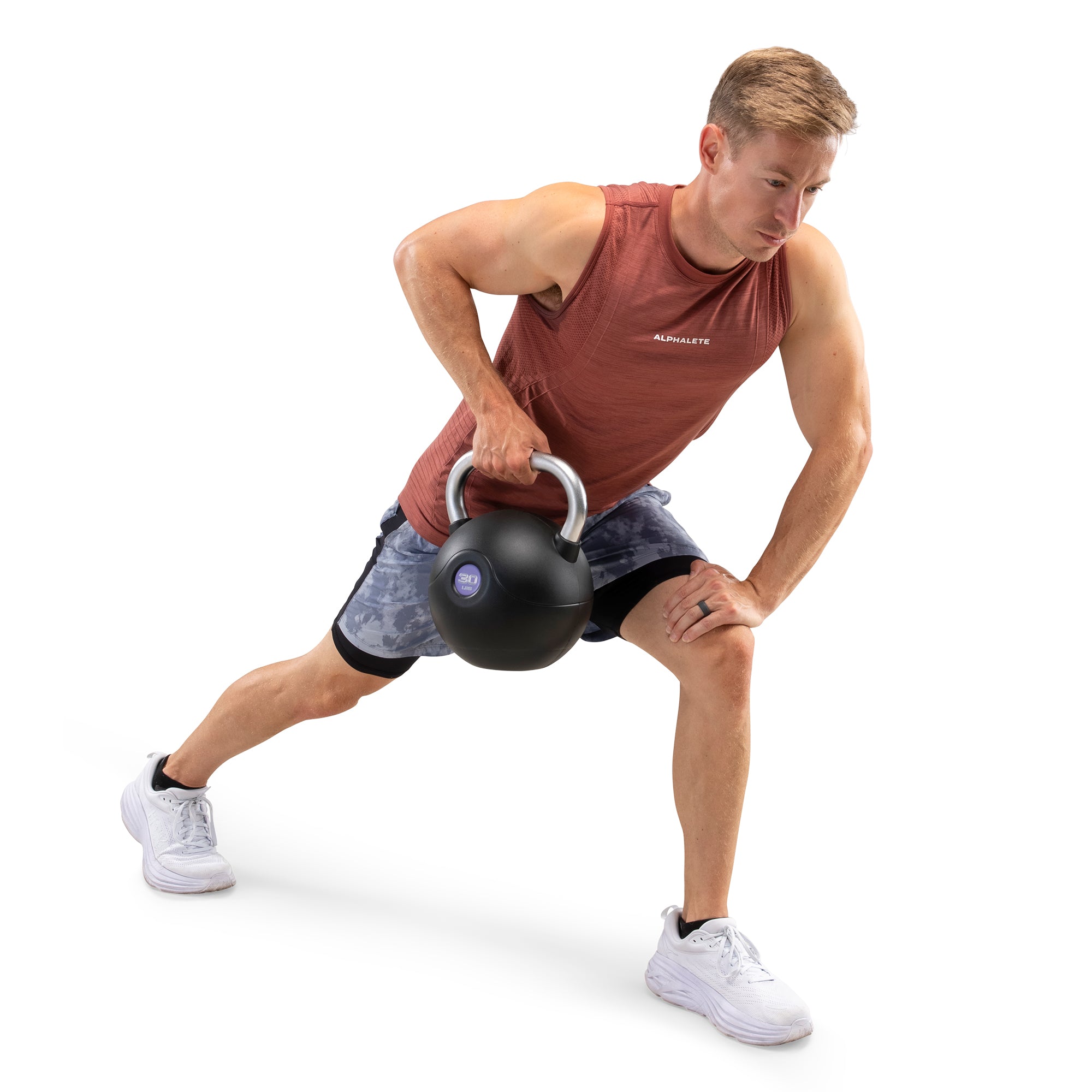 Marcy 30lb Poly Urethane Coated Kettlebell with Chrome Handle - Purple