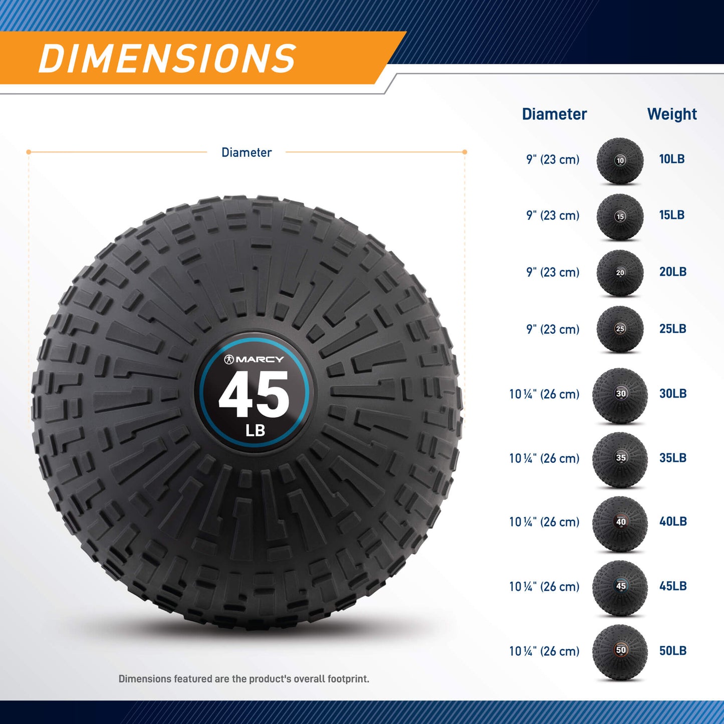 Marcy Slam Ball 45 lb – Non-Bounce, Heavy-Duty Power Training Ball | MCSB-045