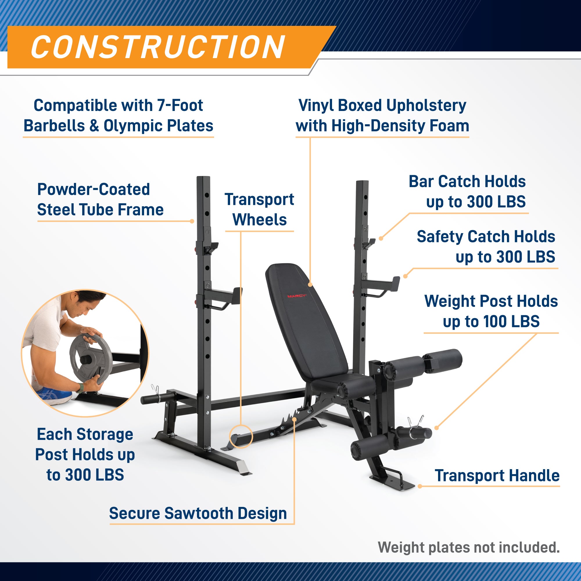 Marcy 2-Piece Olympic Bench | MD-2047