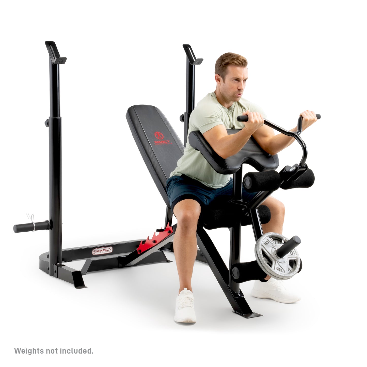 Marcy Two-Piece Olympic Weight Bench and Squat Bar Catch | MD-7836