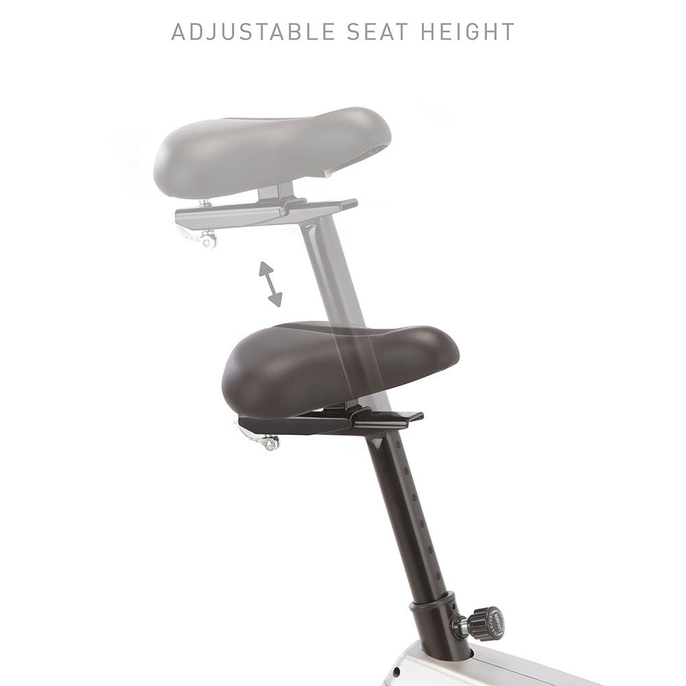 marcy magnetic upright bike ME-1016U Front of Bike  - adjustable seat height