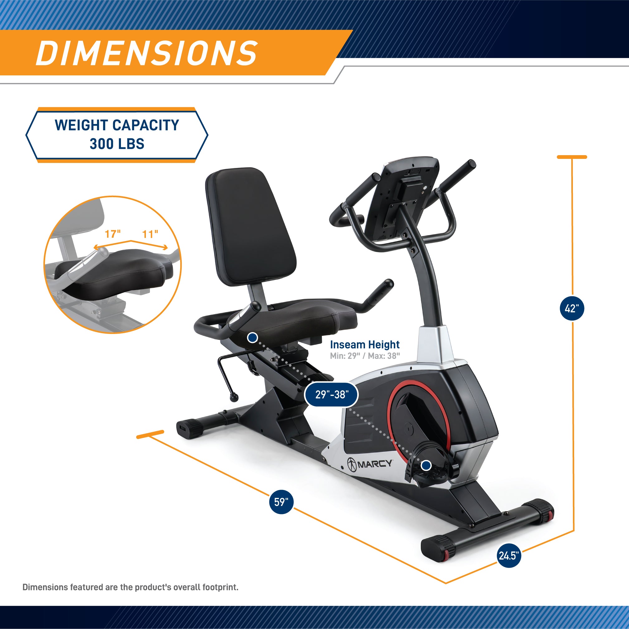 Marcy Regenerating Magnetic Recumbent Bike | ME 706​