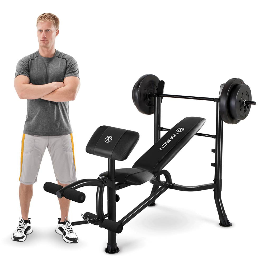 Marcy Standard Bench w/ 80lb Weight Set Quality Strength