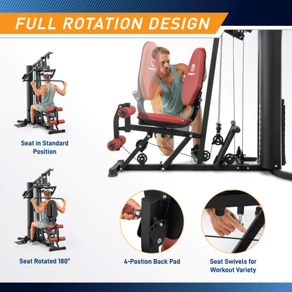 Marcy 120 lb. Home Gym with Reverse Row and Leg Press | MWM-0623