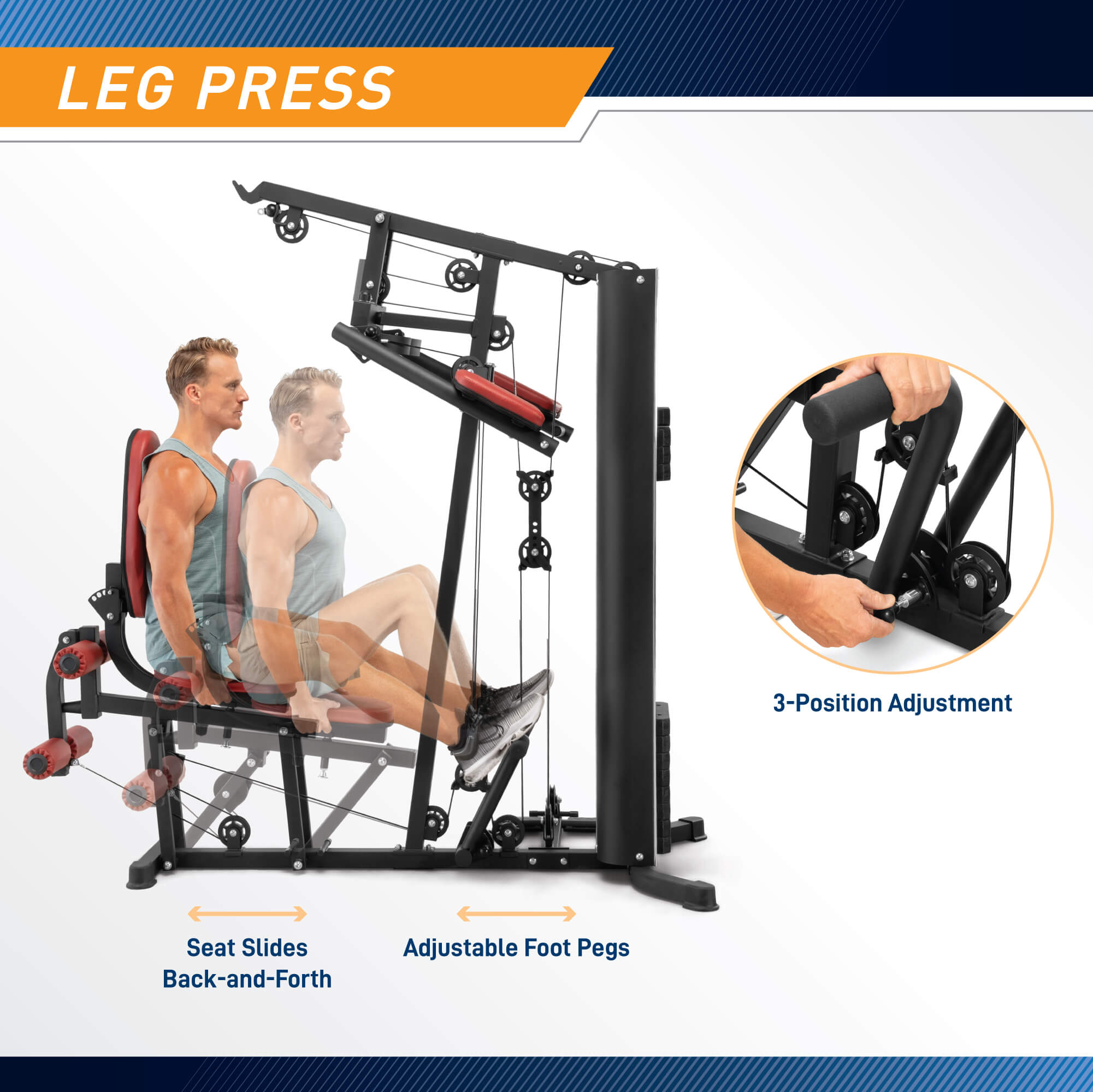 Marcy 120lb Home Gym with Reverse Row and Leg Press | MWM-0623