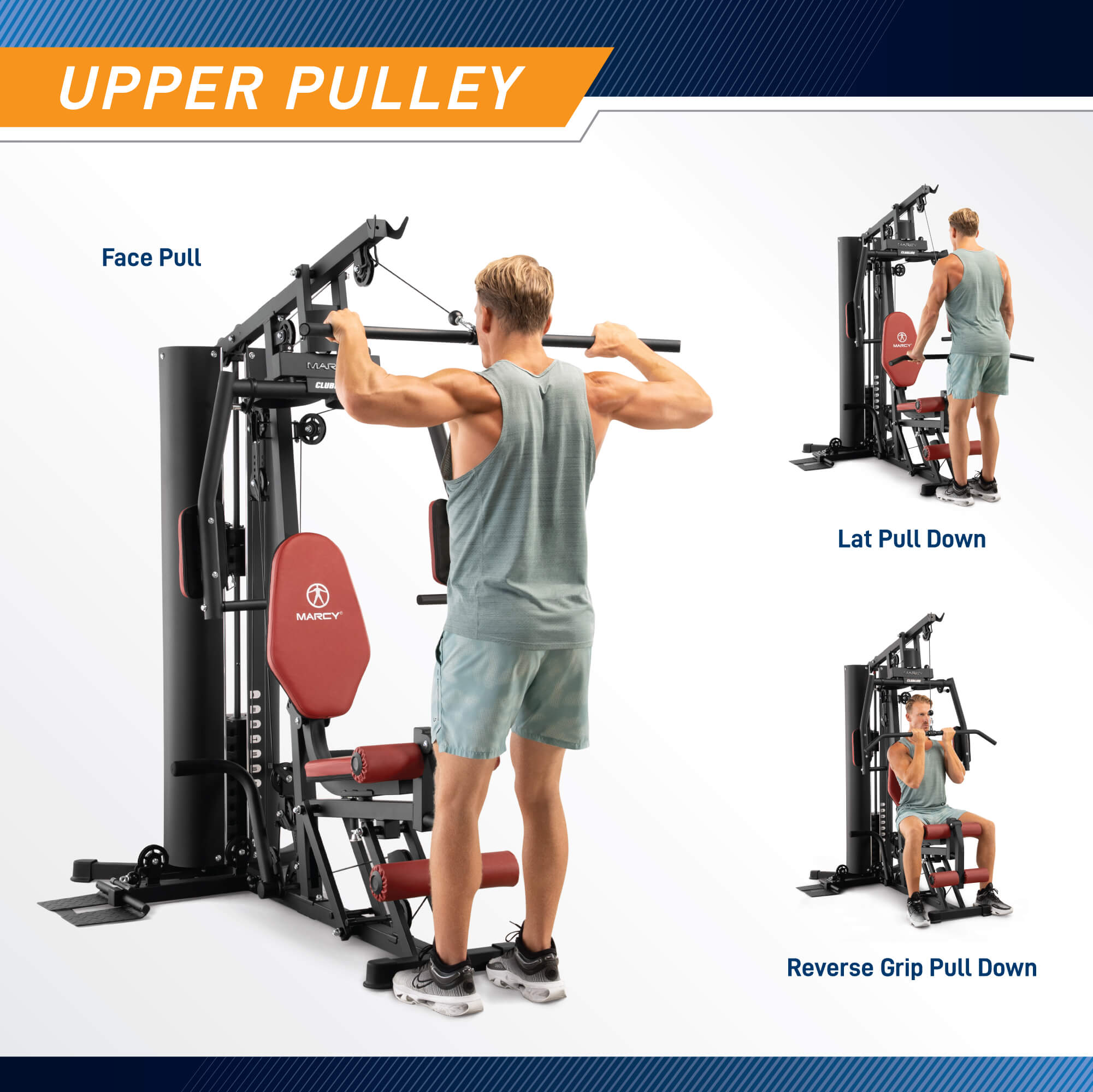 Marcy 120lb Home Gym with Reverse Row and Leg Press | MWM-0623