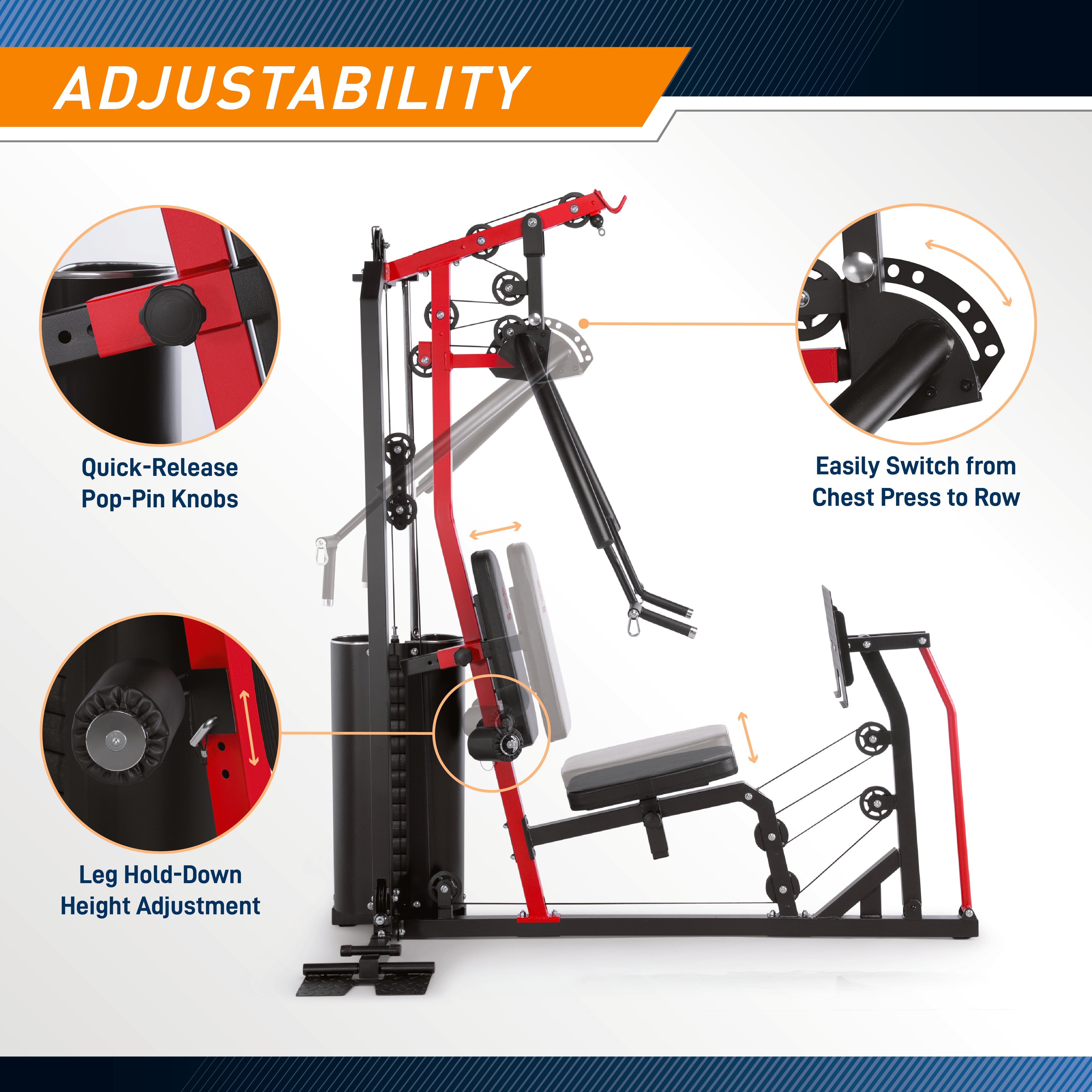 Marcy 150lb Home Gym with Integrated Leg Press | MWM-999
