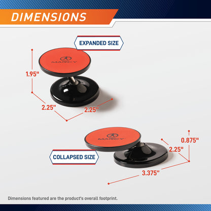 Magnetic Phone Mount with Dual Rotating Magnetic Heads  Marcy MAGMT-8277 - Infographic - Dimensions