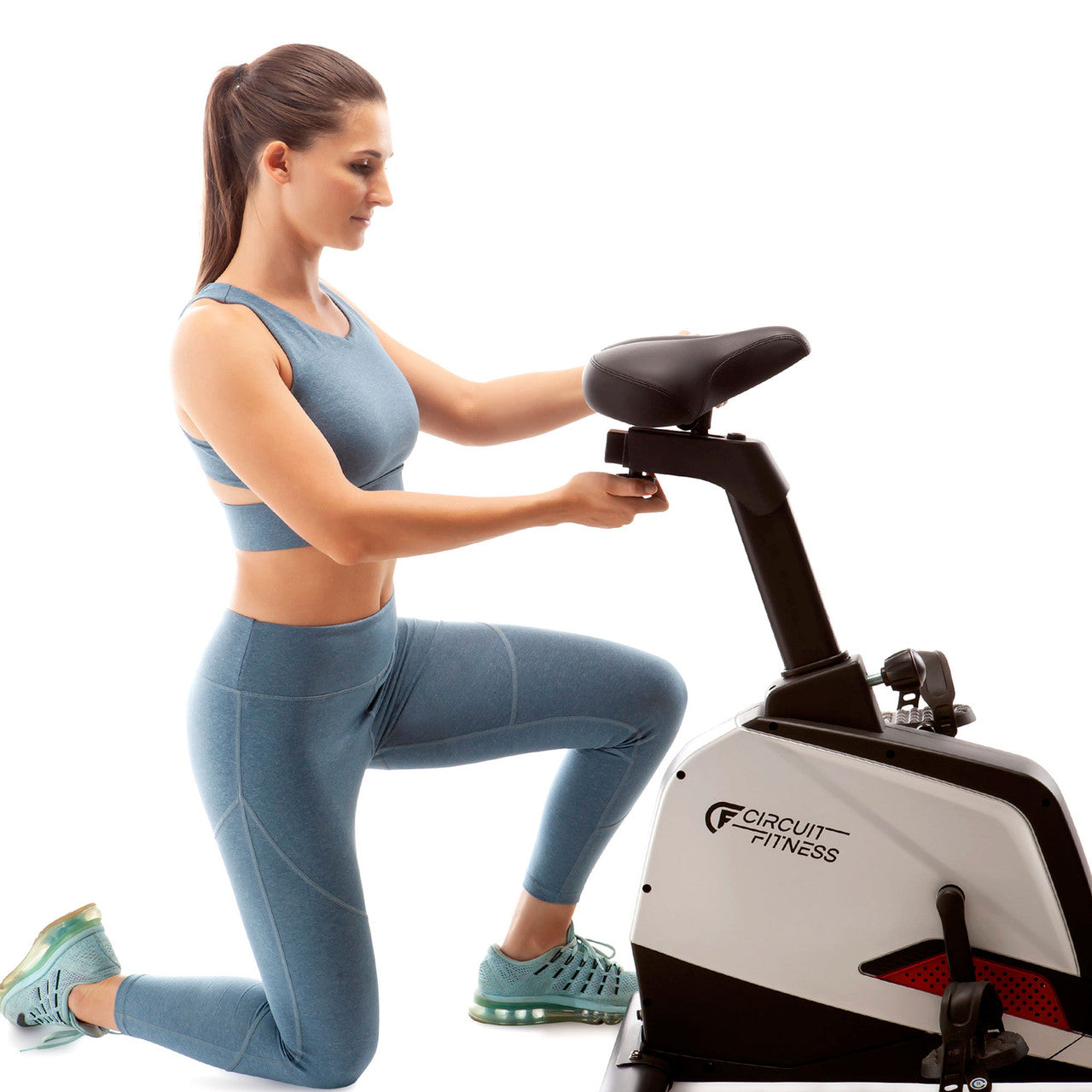 Magnetic Upright Exercise Bike with 15 Workout Presets