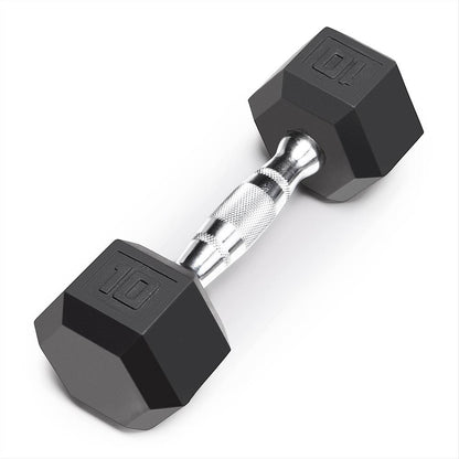 The Marcy 10 LB. Rubber Hex Dumbbell IBRH-010 is the best free weight for your high intensity interval body building training