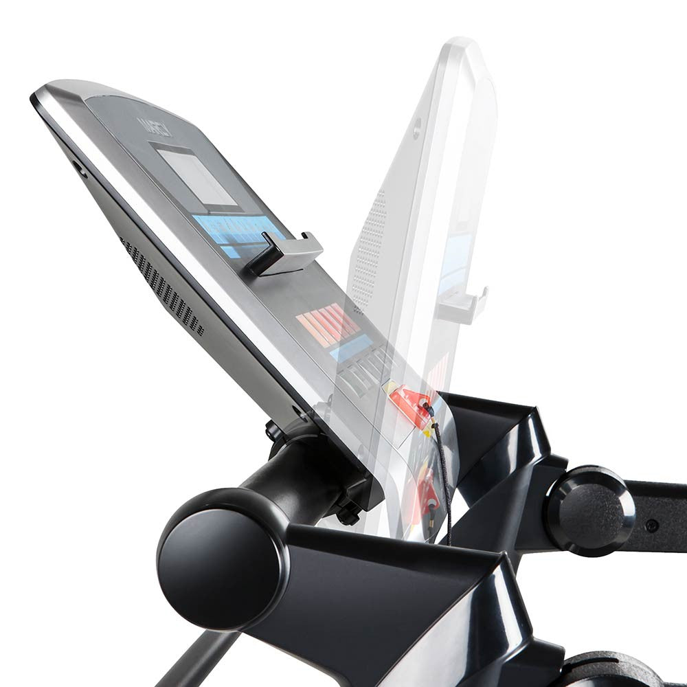 The Marcy Easy Folding Motorized Treadmill JX-651BW has a monitor that tilts to your convenience