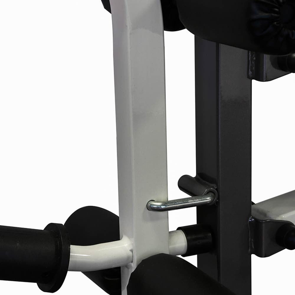 The Marcy Foldable Mid-Size Workout Bench MWB-50100 by Marcy has an adjustable leg developer