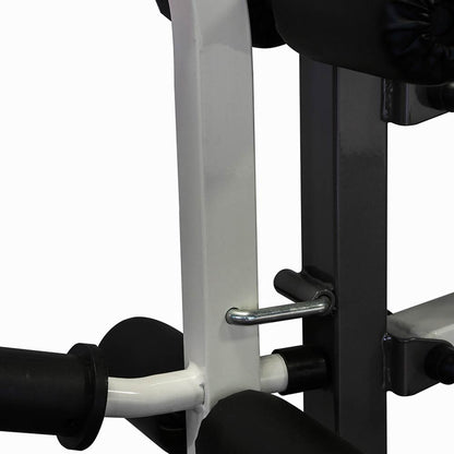 The Marcy Foldable Mid-Size Workout Bench MWB-50100 by Marcy has an adjustable leg developer