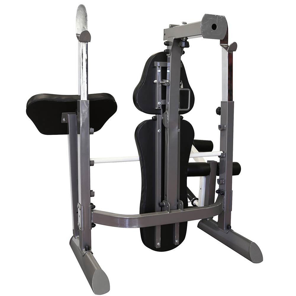 The Marcy Foldable Mid-Size Workout Bench MWB-50100 by Marcy folds for convenient storage