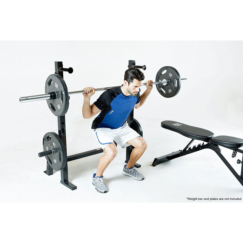 The Marcy Olympic Weight Bench PM-70210 in use - squats