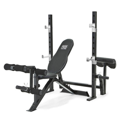 The Marcy Pro 2PC Olympic Bench | PM-842 adds variety to your workout with incline, decline, flat and Military positions
