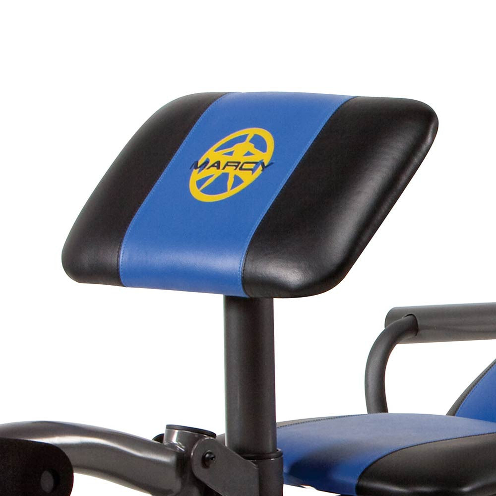 The Marcy Standard Bench w/ 80 lb. Weight Set MWB-36780B includes an adjustable preacher curl pad