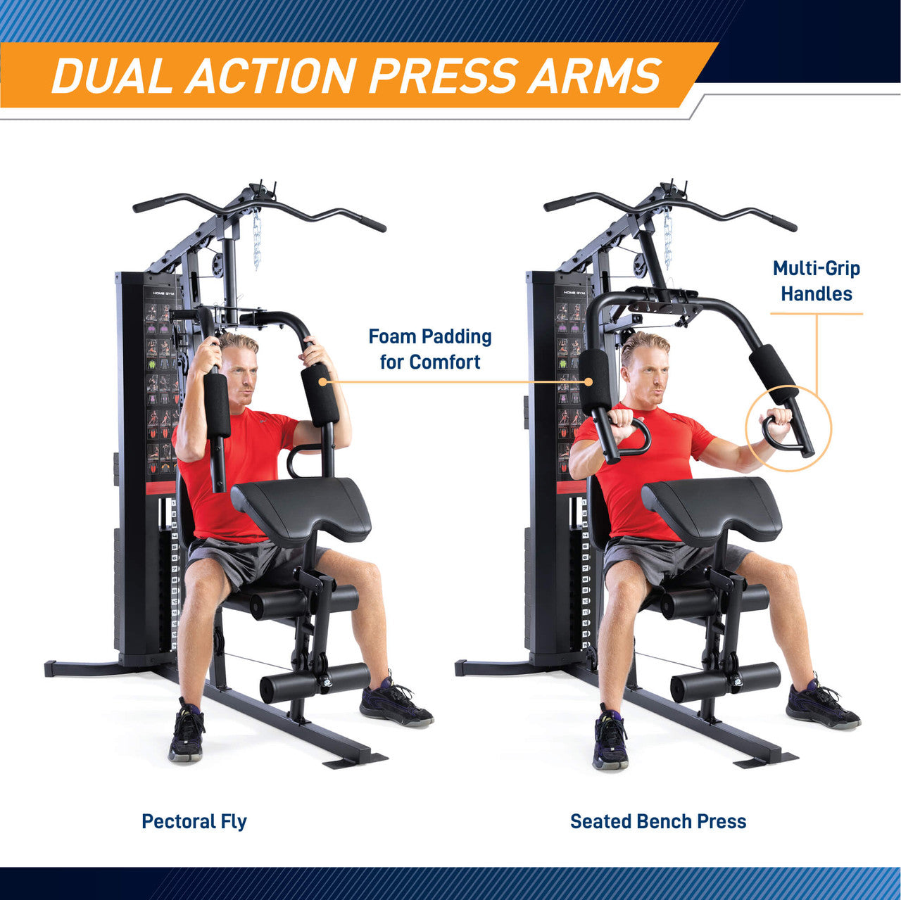 Marcy 150lb Stack Weight All-in-One Home Gym  MWM-8178 DUAL ACTION PRESS ARMS