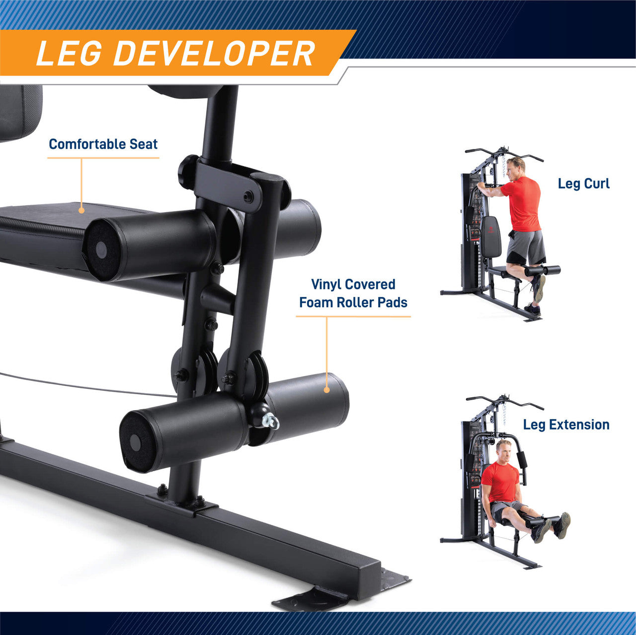 Marcy 150lb Stack Weight All-in-One Home Gym  MWM-8178 LEG DEVELOPER