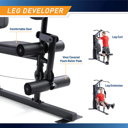 Marcy 150lb Stack Weight All-in-One Home Gym  MWM-8178 LEG DEVELOPER