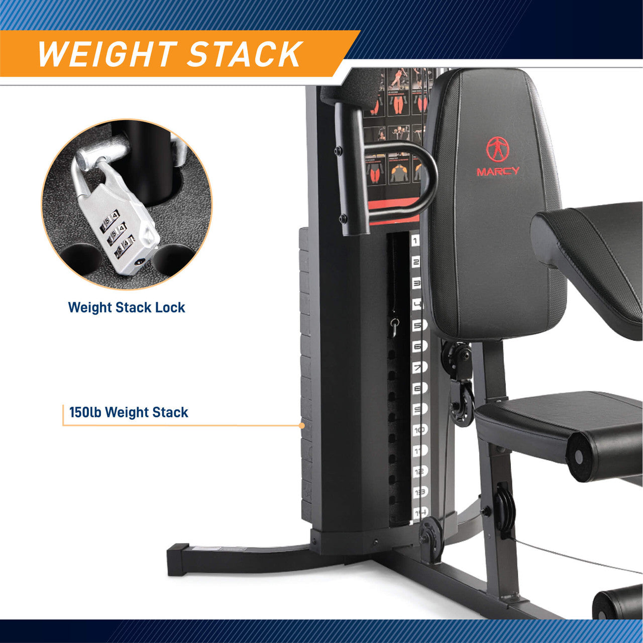 Marcy 150lb Stack Weight All-in-One Home Gym  MWM-8178 WEIGHT STACK