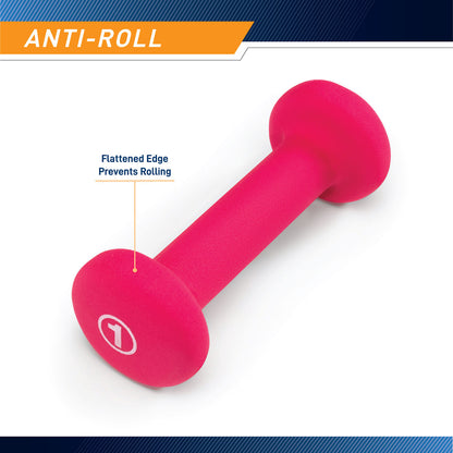 Marcy 1lb Neoprene Dumbbell INE-001 - Infographic - Anti-Roll