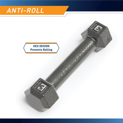Marcy 3lb Hex Dumbbell | IV-2003 - Infographic - Anti-Roll