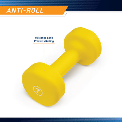 Marcy 7lb Neoprene Dumbbell INE-007 - Infographic - Anti-Roll