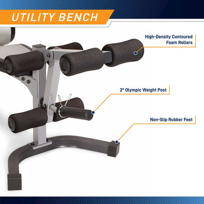 Marcy Deluxe Cage System with Weight Lifting Bench PM-5108 - Versatile Utility Bench