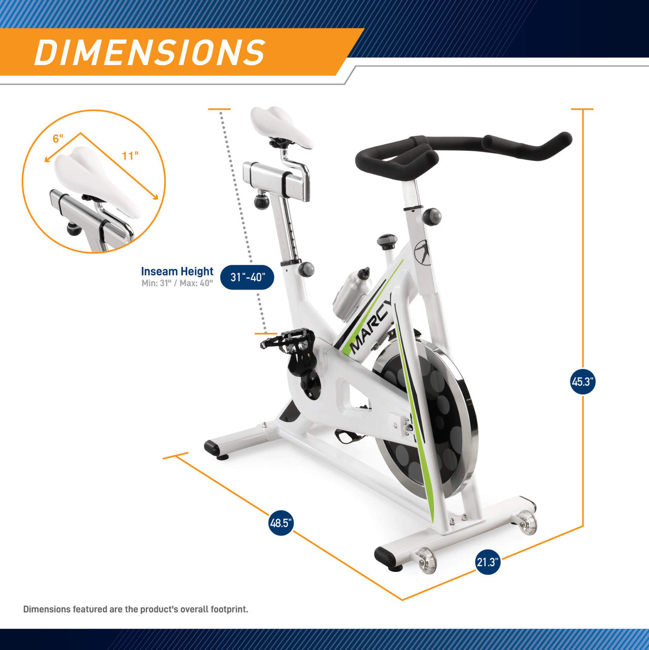 Marcy Deluxe Club Revolution Cycle Quality Cardio Exercise Bike
