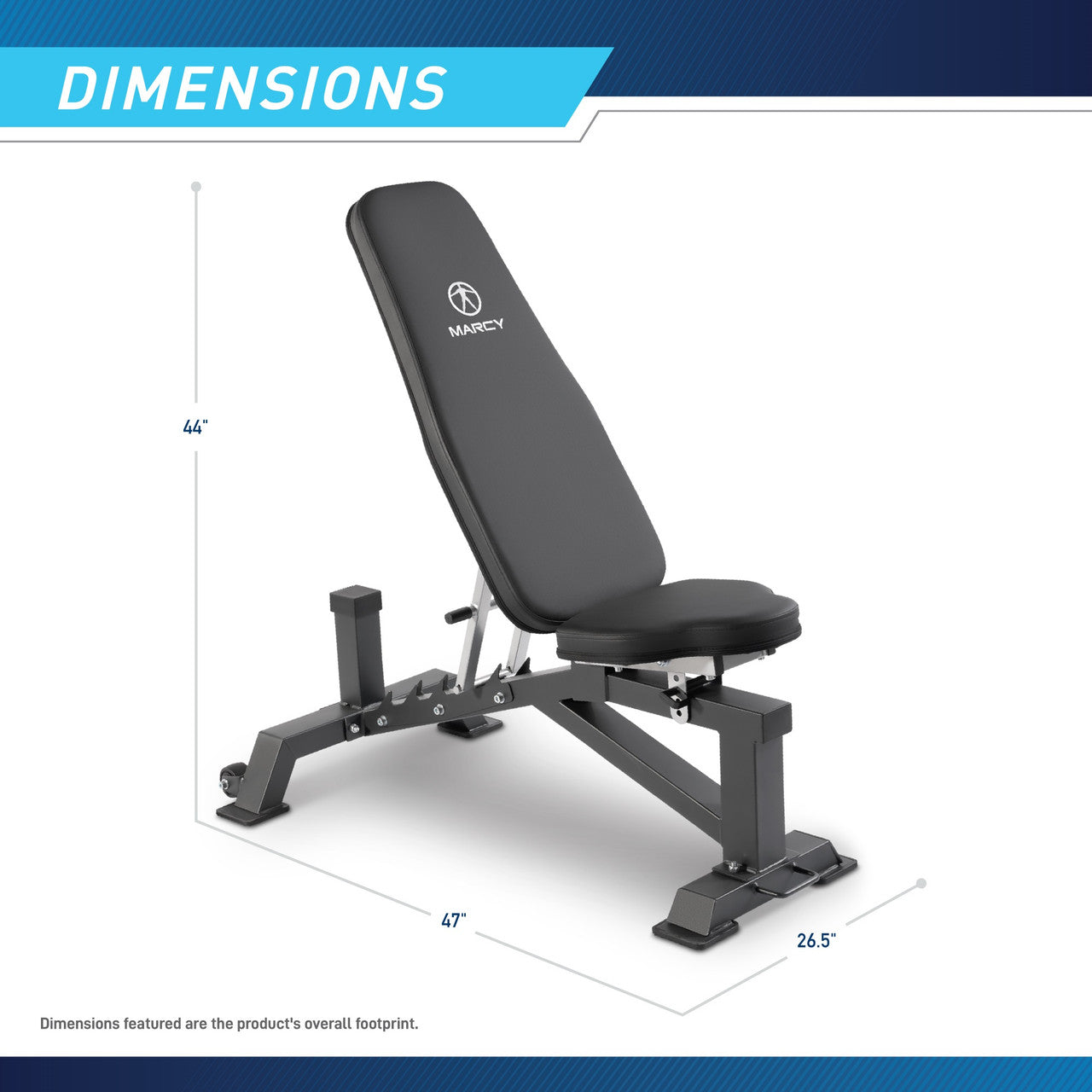 Marcy Deluxe Utility Bench SB-8062 - Infographic - Dimensions