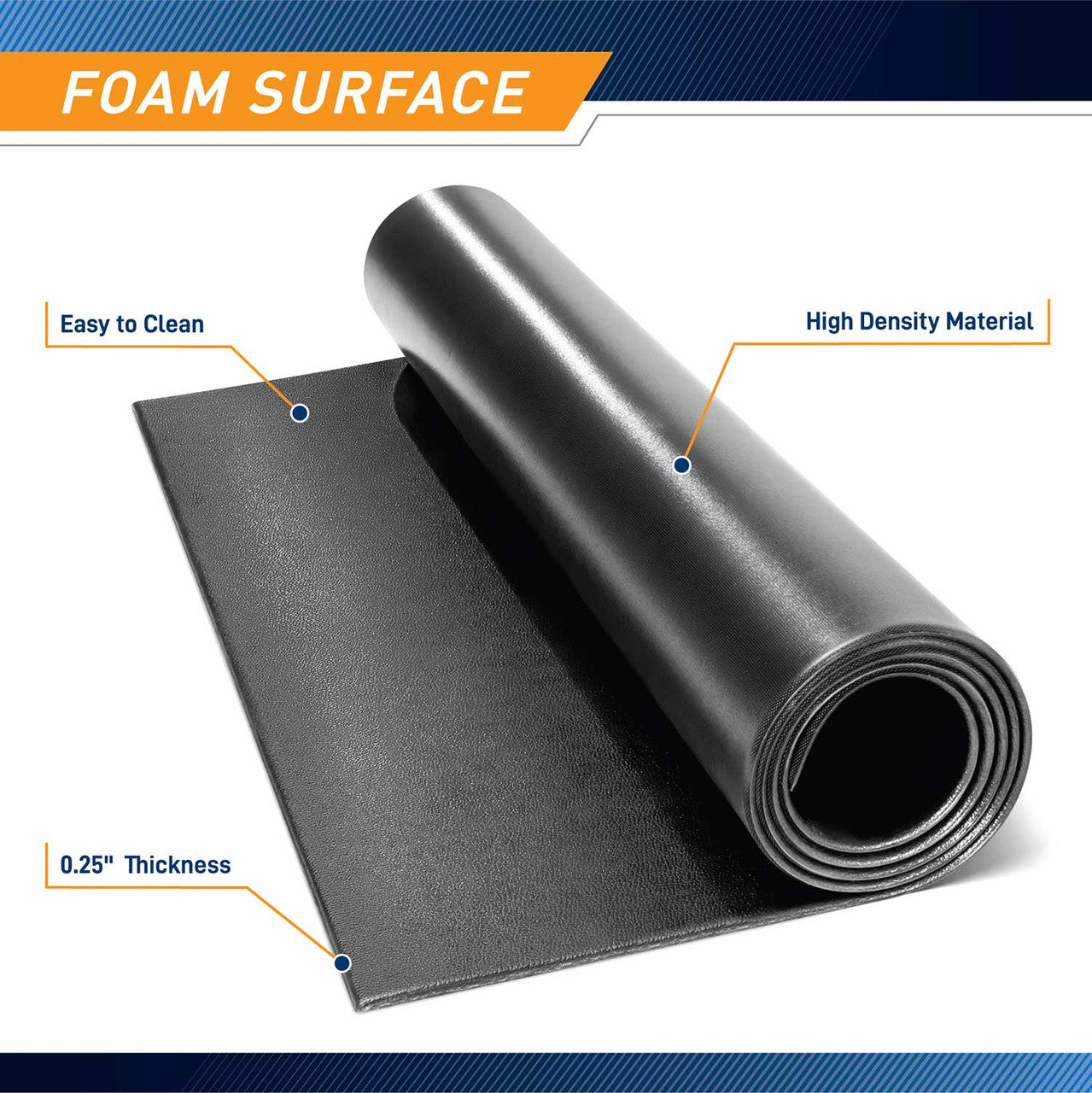 Marcy Equipment MAT-366 has a non-slip foam surface that is easy to clean and is 0.25 inches thick 