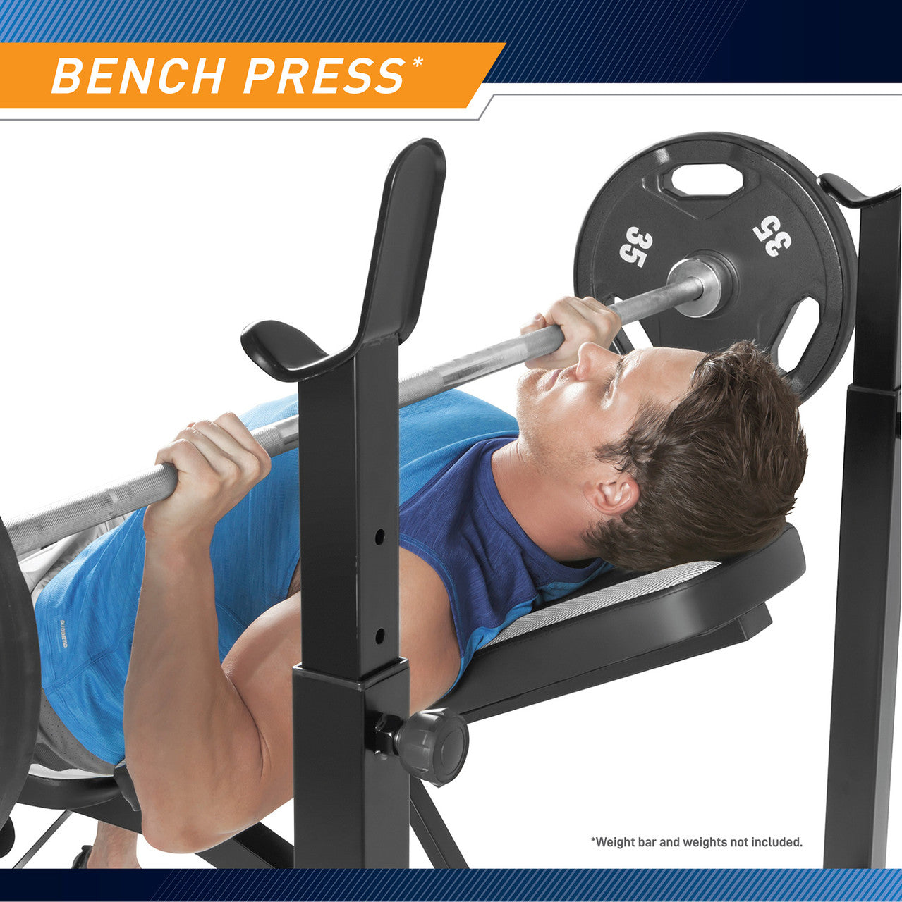 Marcy Olympic Multipurpose Weightlifting Workout Bench - MWB-4491 comes with an adjustable bench that works great for bench press exercises 