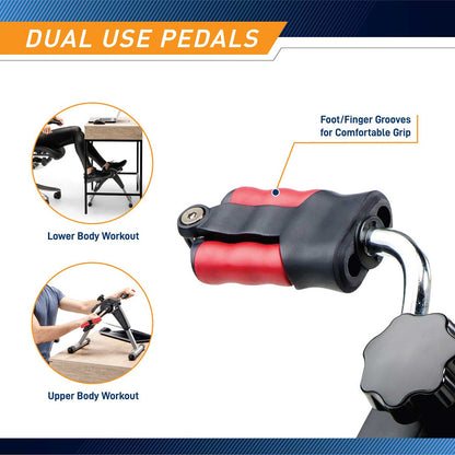 Marcy Portable Mini Magnetic Cardio Cycle for Home Gym and Office Use NS-914 - Dual Use Pedals
