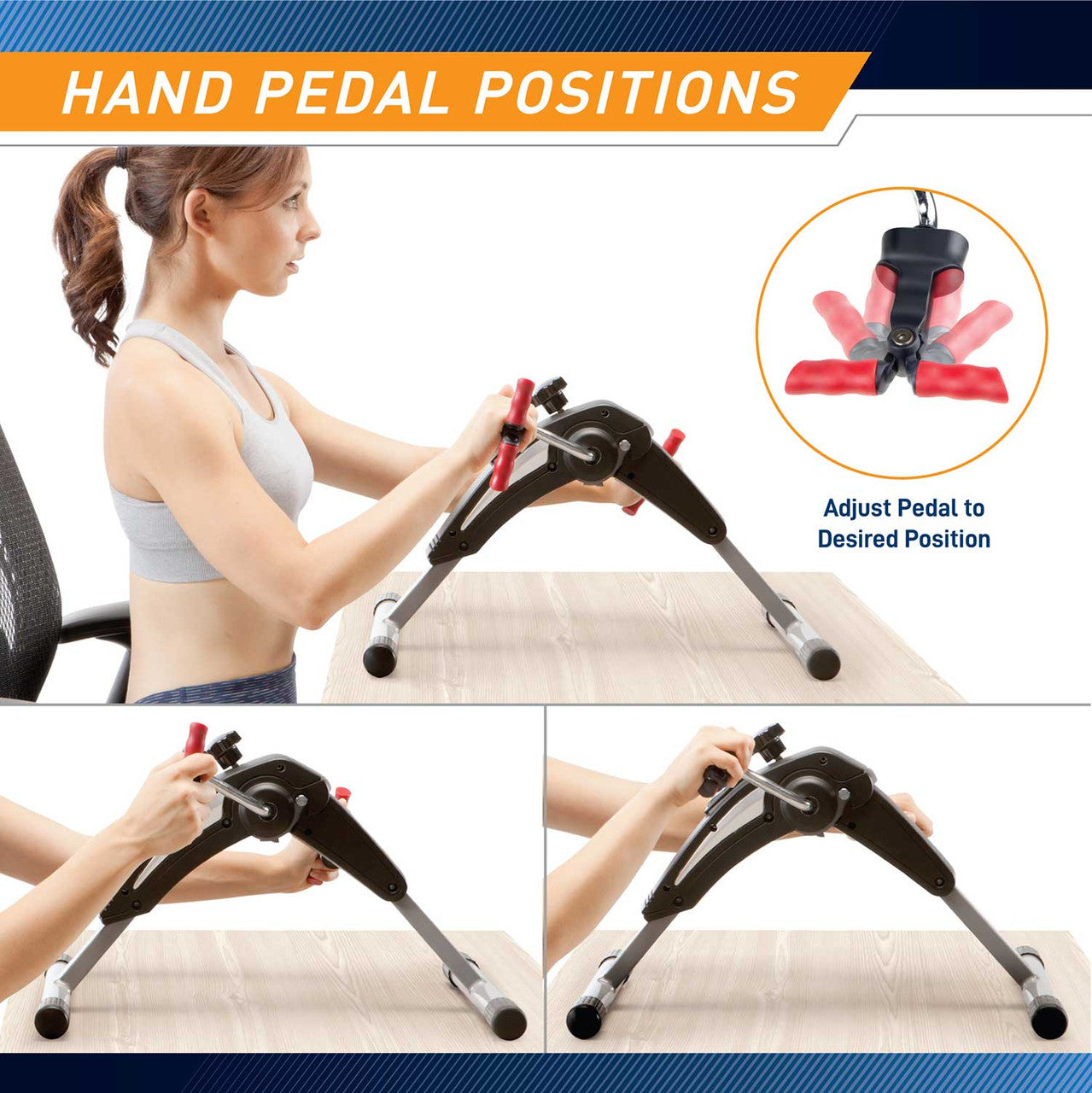 Marcy Portable Mini Magnetic Cardio Cycle for Home Gym and Office Use - NS-914 adjustable pedals 