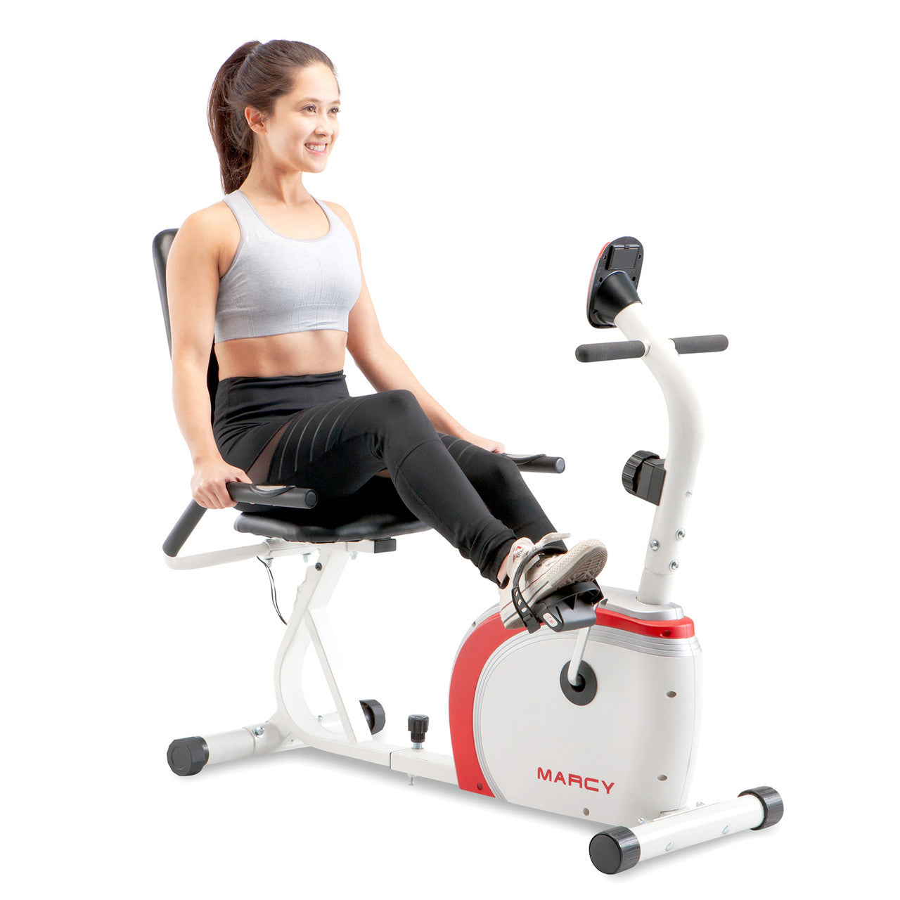 Marcy Recumbent Exercise Bike w Pulse Monitor  NS-908R - Model on Bike
