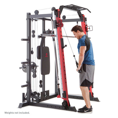 Marcy Smith Machine  Cage System with Pull-Up Bar and Landmine Station  SM-4033 - Adjustable Pulleys Cable Curls