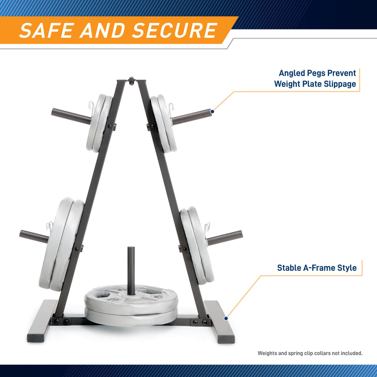 Marcy Standard Weight Plate Tree  - PT-5733 - Infographics - Safe and Secure