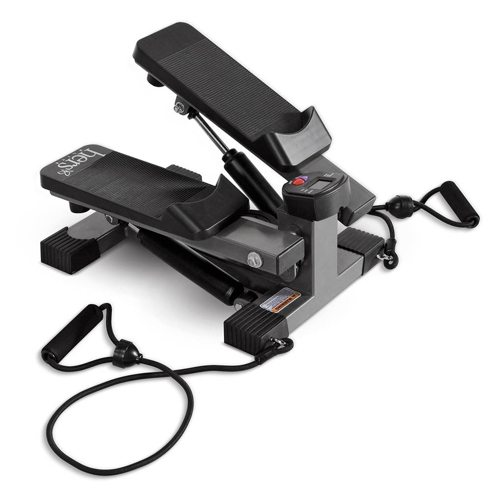 The Mini Stepper with Bands Hers MS-68 include resistance bands to deliver a fast full body workout
