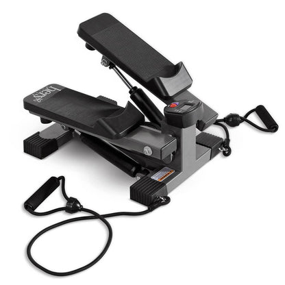 The Mini Stepper with Bands Hers MS-68 include resistance bands to deliver a fast full body workout