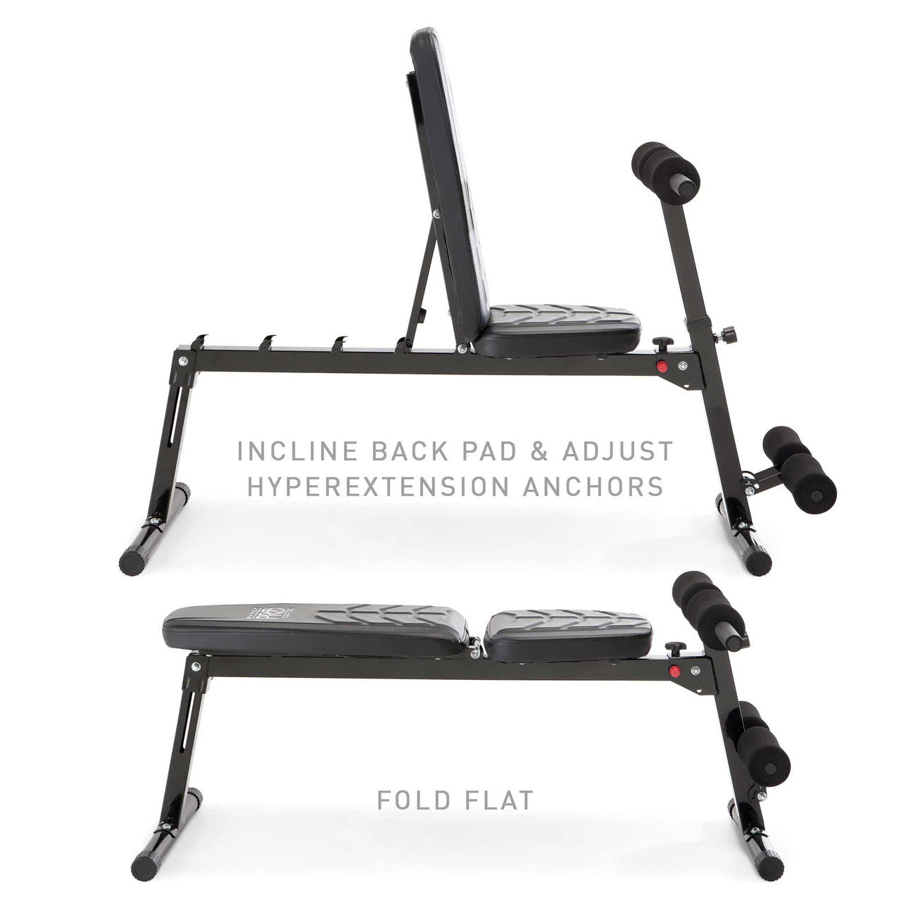Multi-Position Utility Bench with Adjustable Hyper-Extension Anchor  PM-4880 Marcy - Adjustable Back Pad