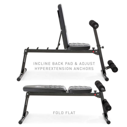 Multi-Position Utility Bench with Adjustable Hyper-Extension Anchor  PM-4880 Marcy - Adjustable Back Pad